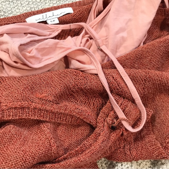 Anthropologie Callahan Cableknit Peach Sweater Dress Tank Sz S-P - Picture 9 of 10